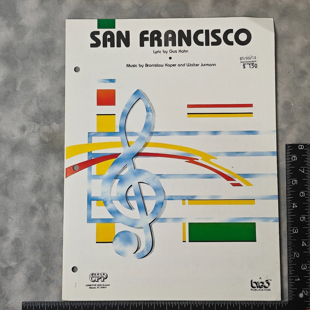San Francisco Sheet Music Gus Kahn Kaper Jurmann MGM Song Belwin