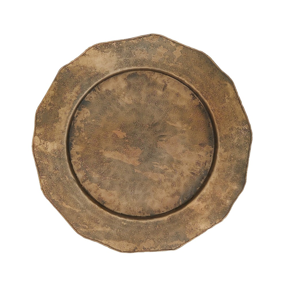 Elegant Hammered Metal Charger Plate with Scallop Edge (Set of 4)