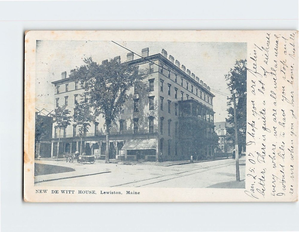 Postcard New De Witt House Lewiston Maine USA