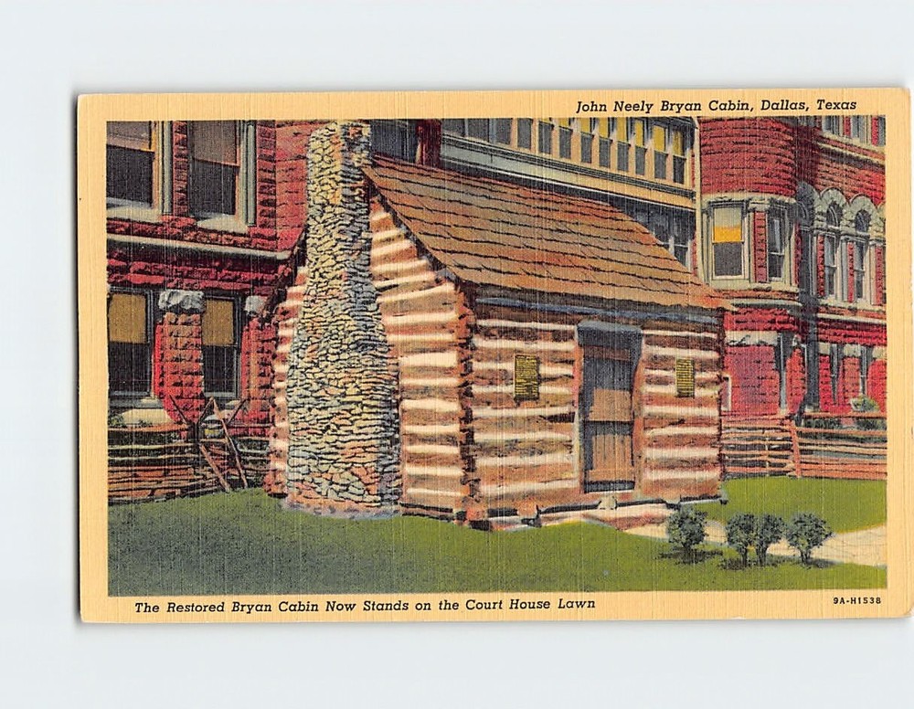Postcard John Neely Bryan Cabin Dallas Texas