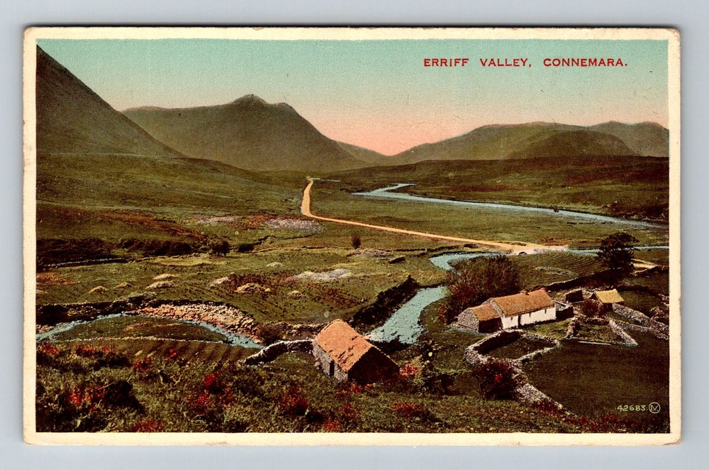 Ireland- Connemara Scenic View Of Erriff Valley Old Card Post Vintage Postcard