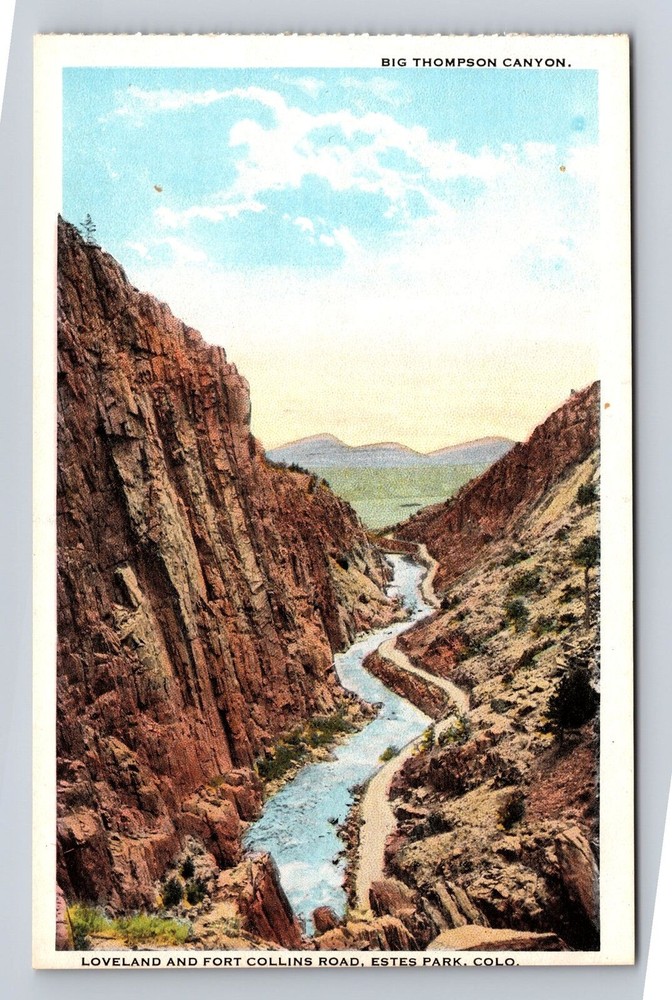 Estes Park CO-Colorado, Rockies Big Thompson Canyon, Vintage Postcard