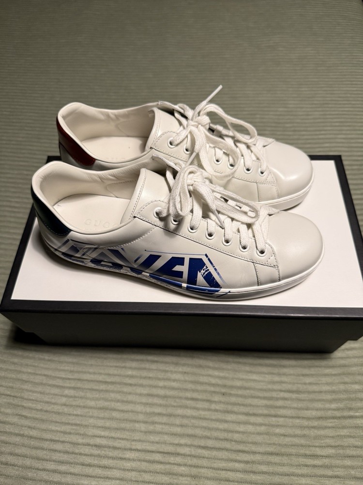 Gucci Ace Loved Logo Sneakers for Men in White Size US 7.5-image