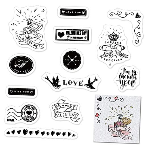 Valentines Clear Stamps for Card Making Decoration and Scrapbooking Supplies,