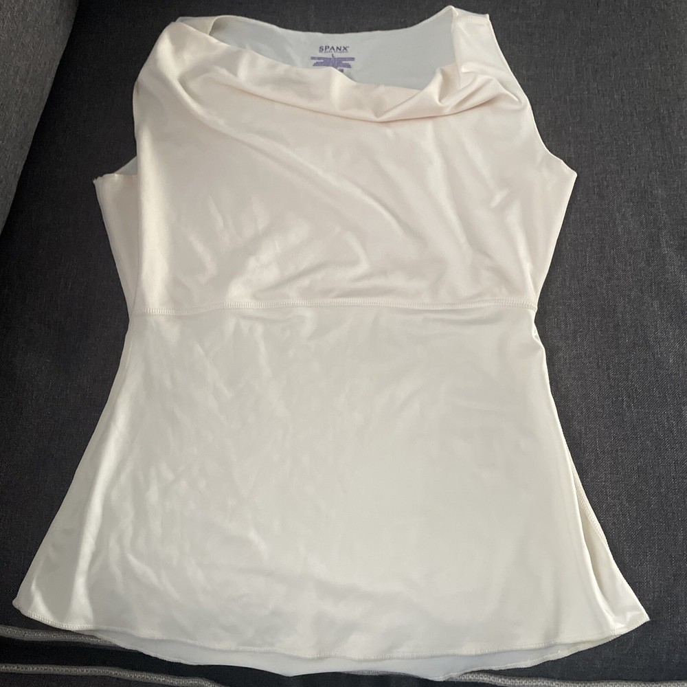 Spanx by Sara Blakely Nude Tank Top Boat Shaped Shape wear Size L White