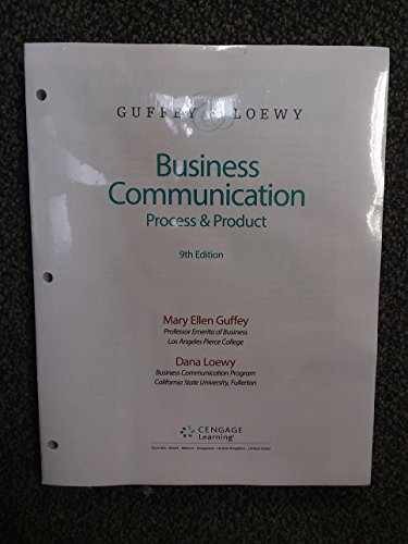 Business Communication: Process & - Hardcover, by Guffey Mary Ellen; - Very Good