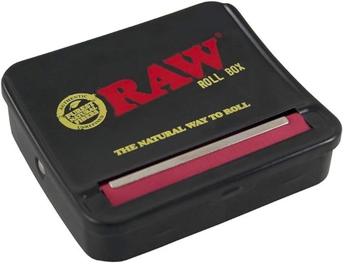 RAW Natural Unrefined 70mm King Size Rolling Papers with Automatic Rolling Box