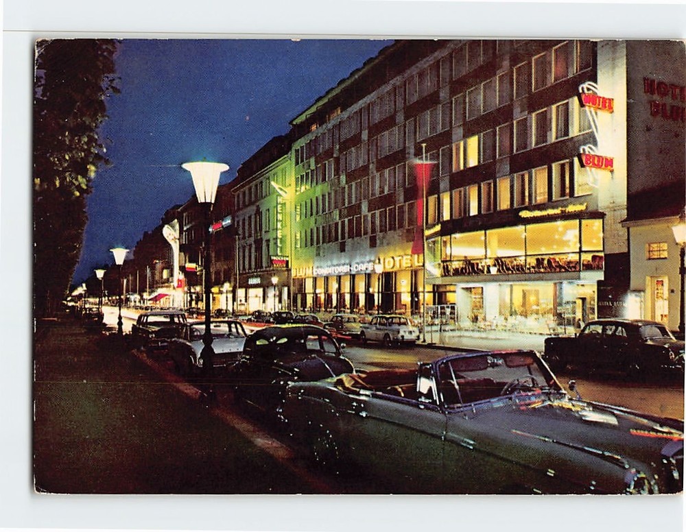 Postcard Wilhelmstrasse Kurstadt Wiesbaden Germany