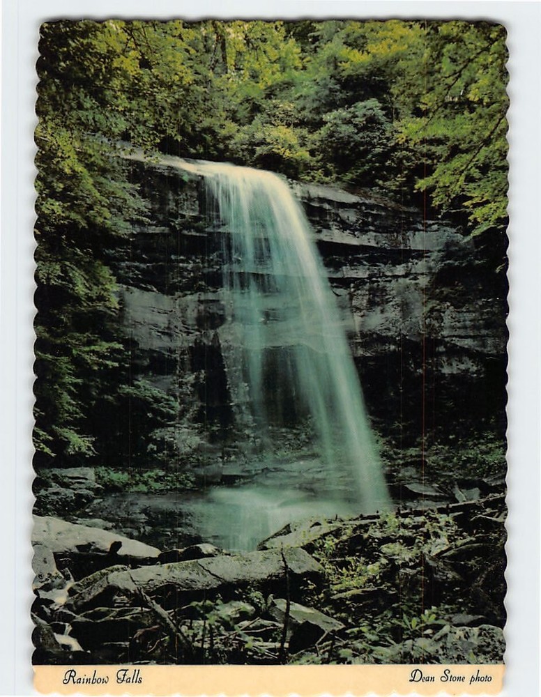 Postcard Rainbow Falls Great Smoky Mountains National Park Tennessee USA
