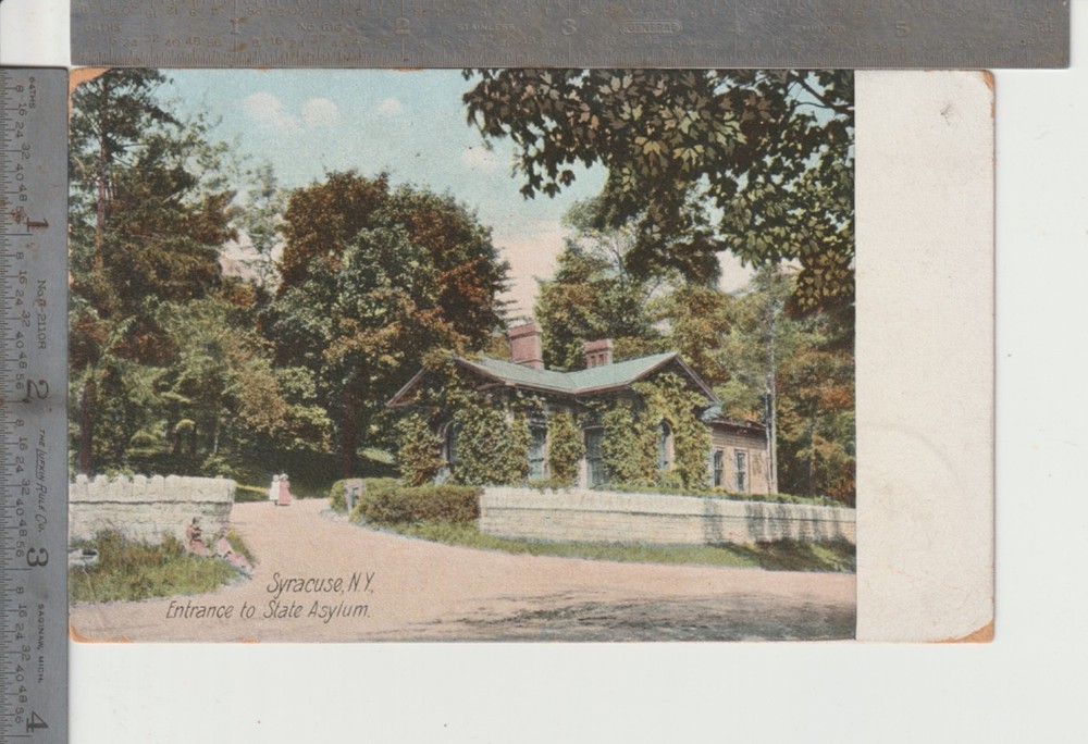Syracuse New York NY Entrance to State Asylum Syracuse State School POSTED 1908