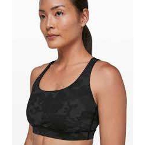 Lululemon Energy Bra Size 8 Heritage 365 Camo Deep Coal Multi Strappy Sports Bra