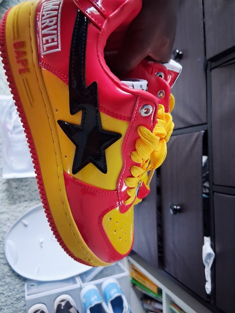 A Bathing Ape Bapesta Iron Man Sneakers Size 9.5 No Box Preowned