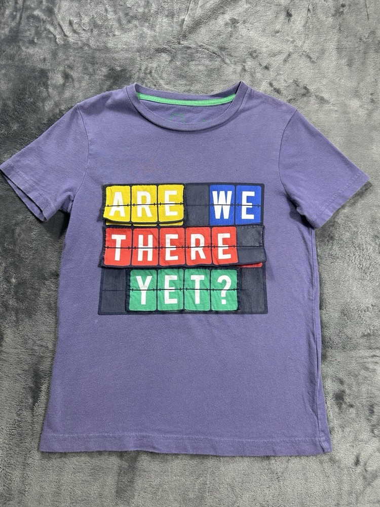 Mini Boden Boys Lift Flap Shirt Are We There Yet Interactive Blue 7-8Y FREE SHIP