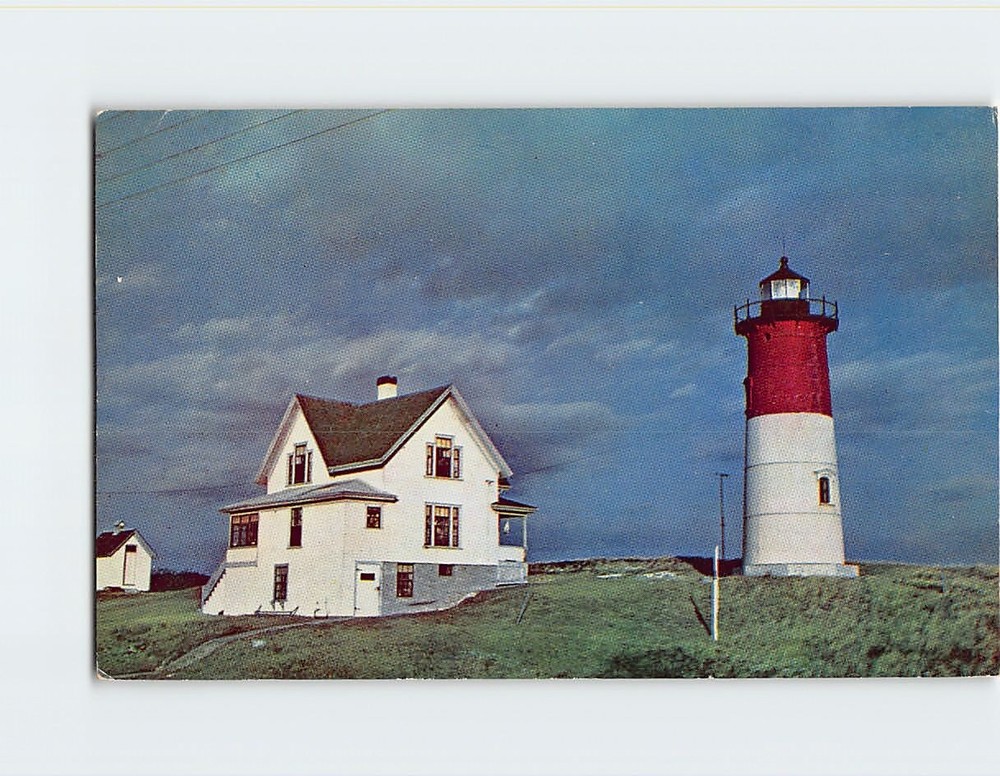 Postcard Nauset Light Eastham Massachusetts USA