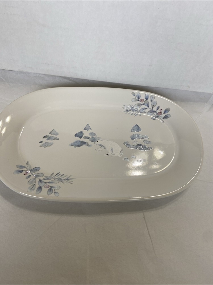 Pfaltzgraff Winter Frost Blue Grey Dessert Plates 8.5x5.25 Mint Condition