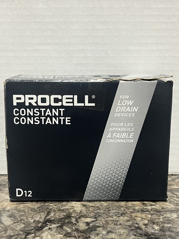 Duracell PROCELL Alkaline Battery D 12 Pack (PC1300) NEW - Damaged Box Exp. 2032