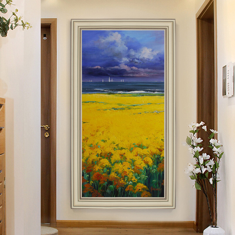 Hand-painted Oil Painting Abstract Decorative Painting Mediterranean Entrance