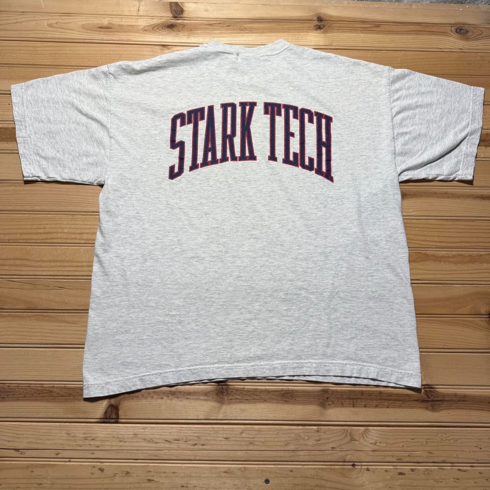 Vintage 90s Stark Tech Iron Man Marvel Movie Comics Promo Graphic T-Shirt USA XL