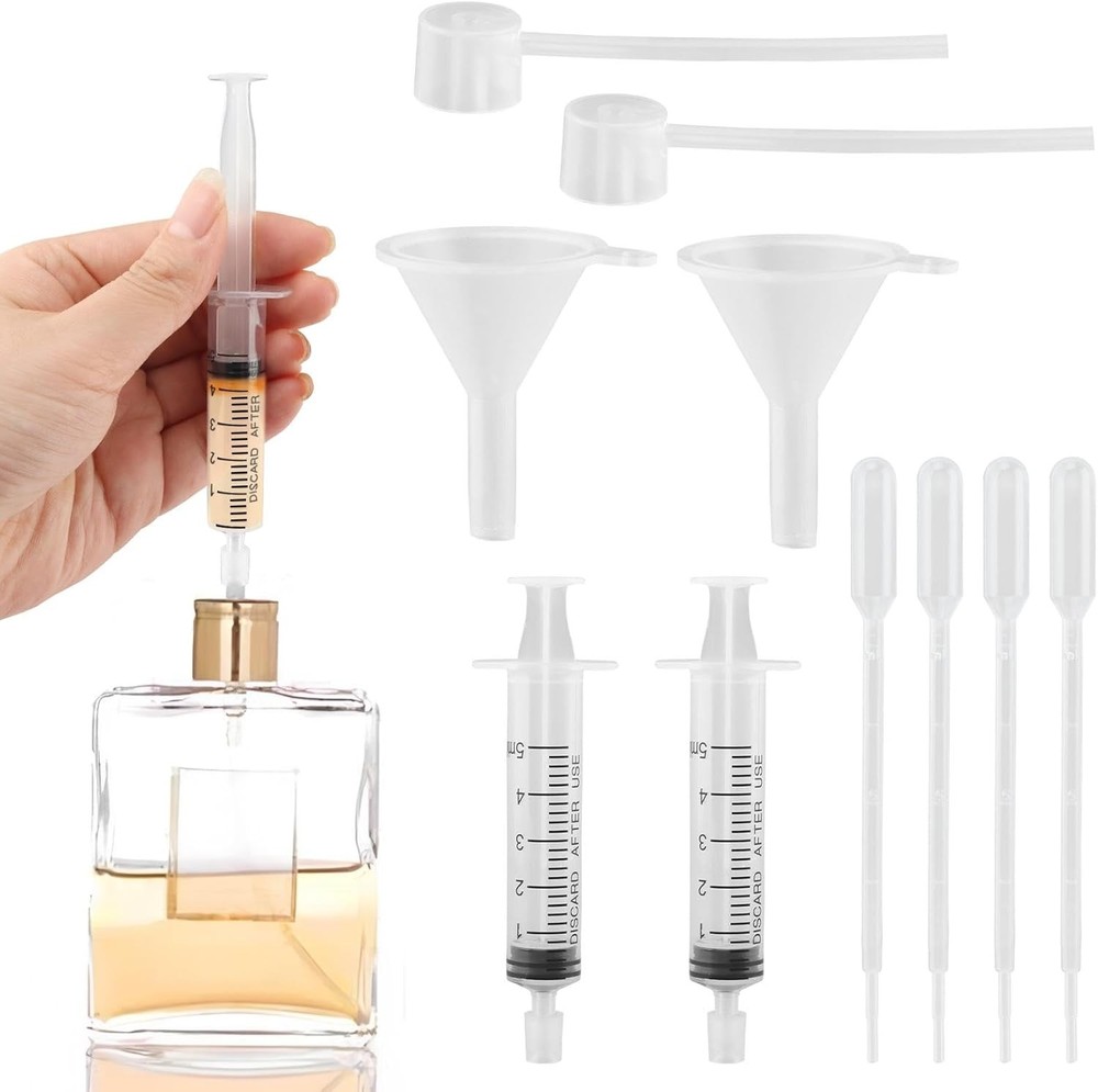 Perfume Refill Tool Kit, 10pcs Plastic Dispenser Transfer Pump Clear