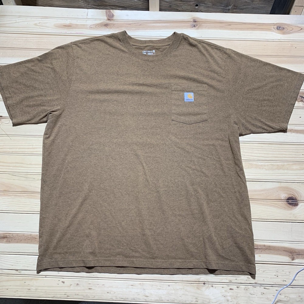 Carhartt Essential Pocket Tee Brown Shirt - Size 2XL Loose Fit