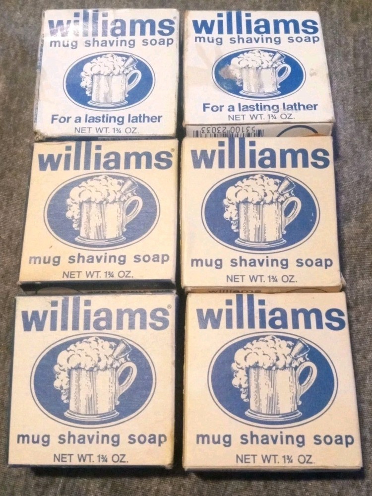 Williams Mug Shaving Soap Discontinued New Old Stock 6 Bars 1.75 OZ.