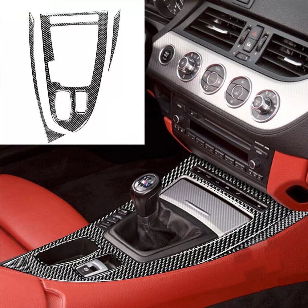 5Pcs Carbon Fiber Center Console Manual Gear Shift Panel Cover For Z4 E89 09-16