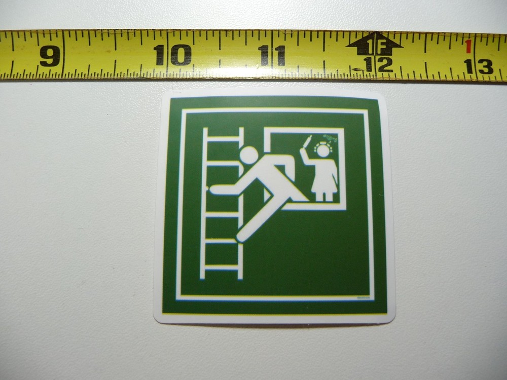 CAUTION DANGER FUNNY WIFE EMERGENCY ESCAPE DECAL STICKER FUN LITTLE SIGNS