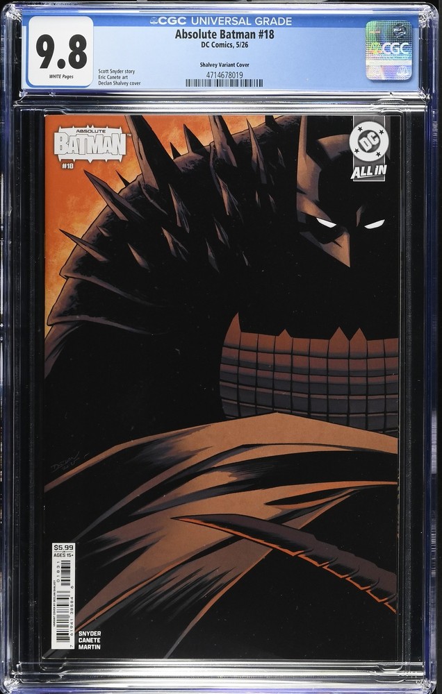 Absolute Batman 18 CGC 9.8 Shalvey Variant Cover