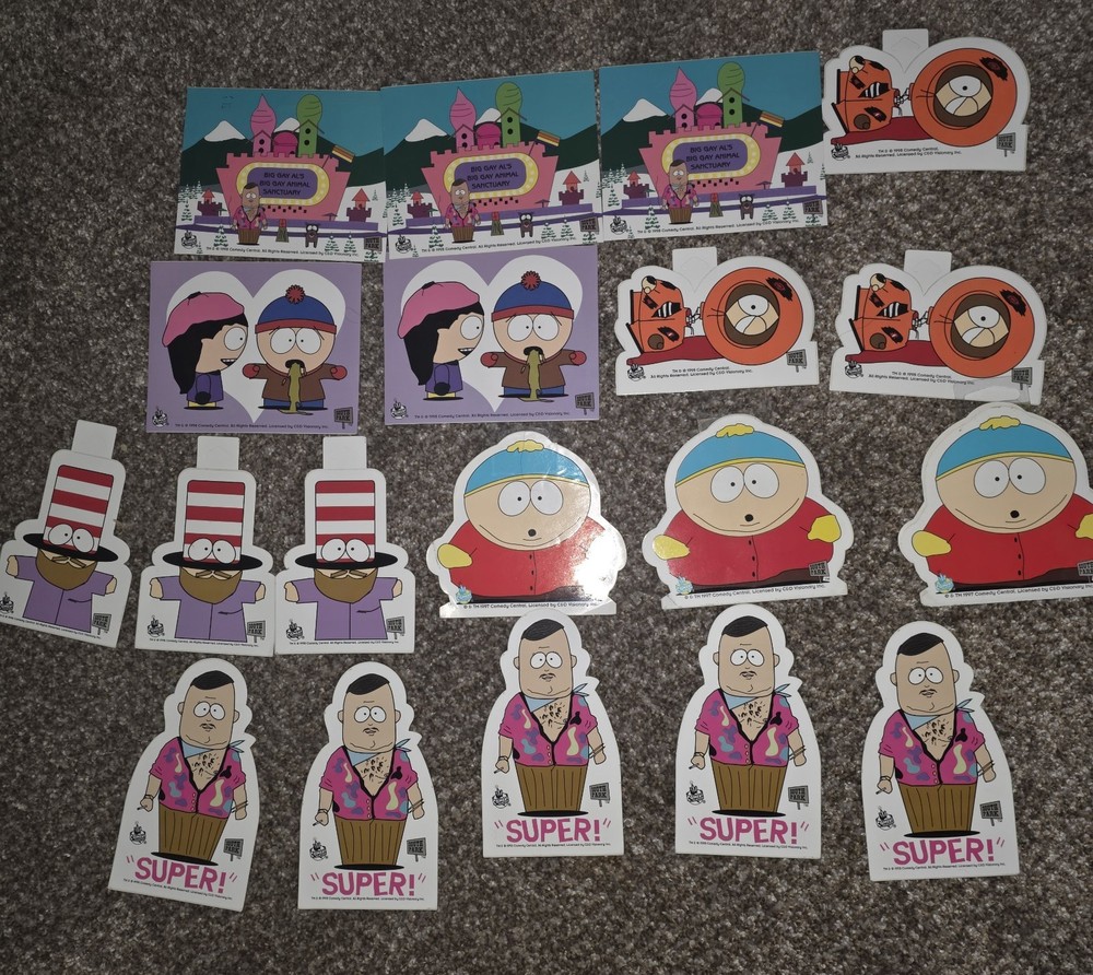 Vintage 1997-2000 South Park Sticker Lot Cartman Kenny C&D Visionary