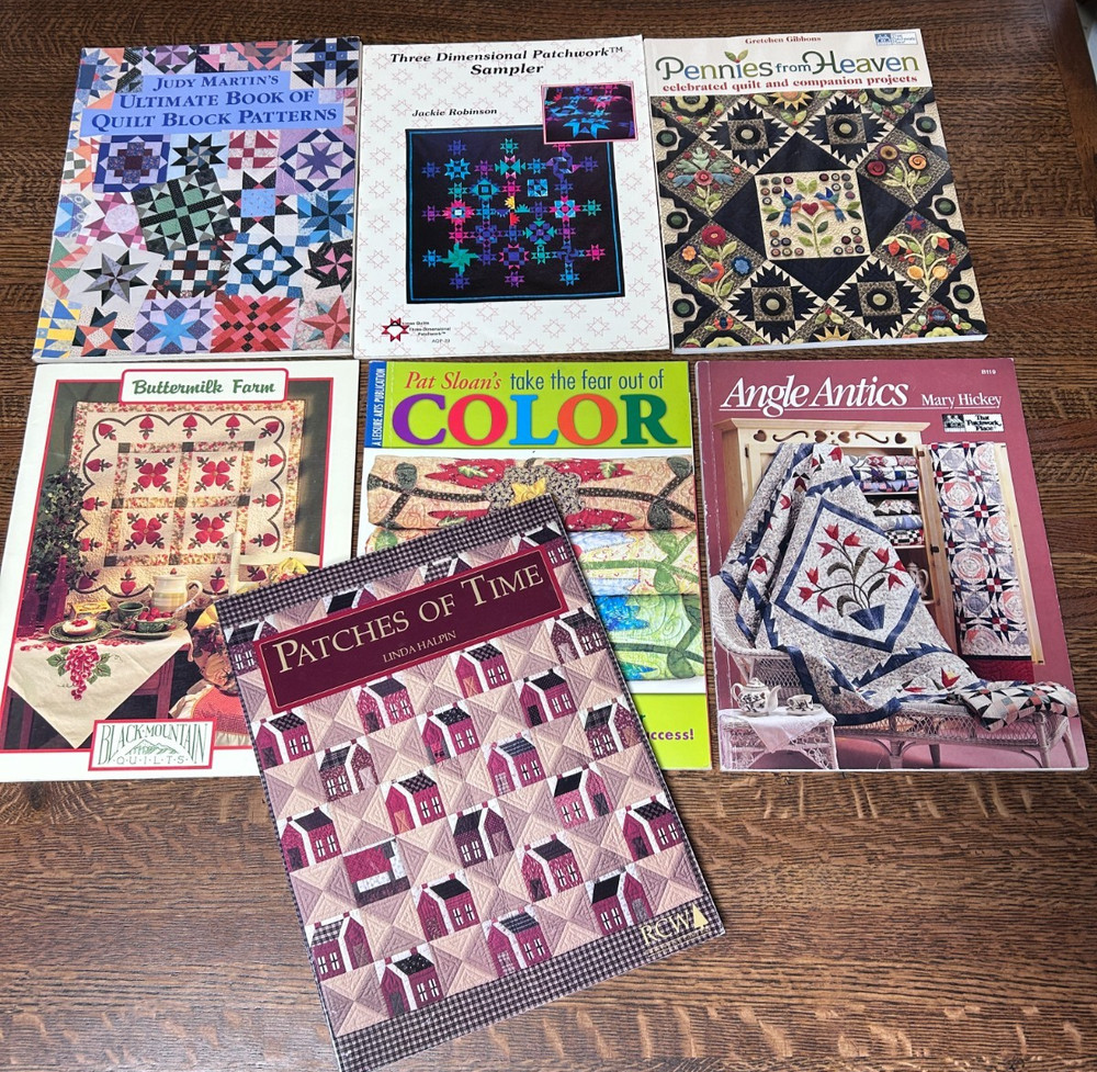 Quilting Books Lot of 7, Pennies; Dimensional; Patches Time; Color; Buttermilk
