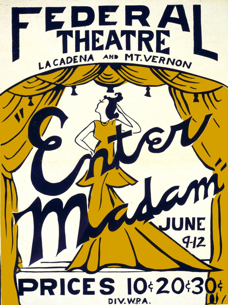 Enter Madam Federal Theater Poster. Fine Graphic Art. Wall Interior Design. 2139