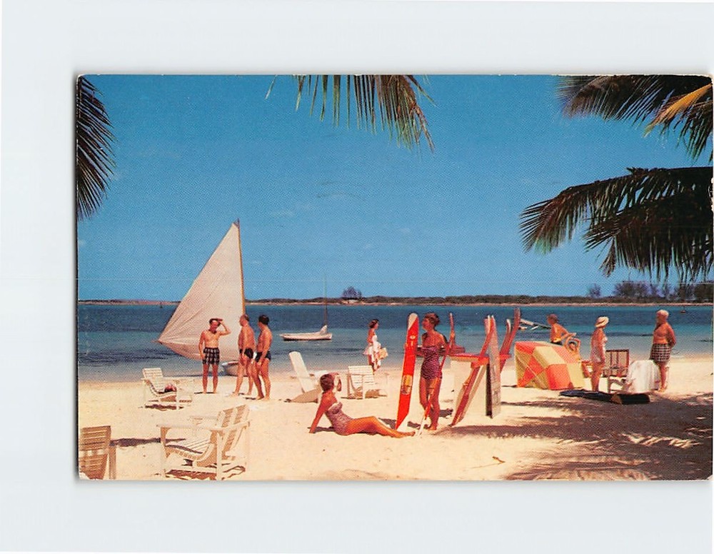 Postcard Beach Scene Nassau Bahamas