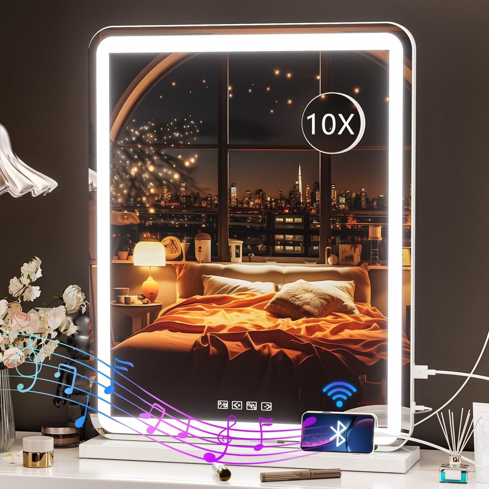 Hasipu Vanity Mirror with Lights and Bluetooth Speaker, 20
