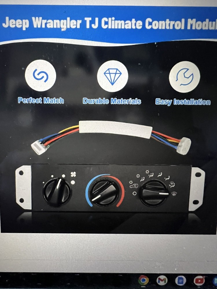 HVAC Heater Control Panel w/ Blower Motor Switch For Jeep Wrangler TJ 55037473AB