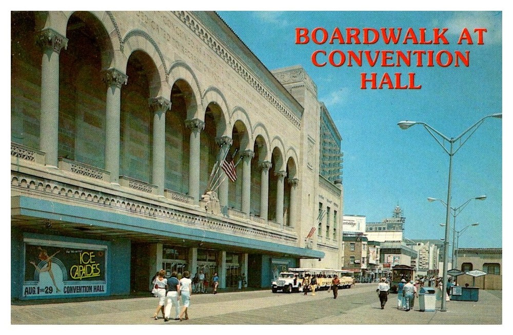 1980s Boardwalk At Convention Hall Atlantic City New Jersey Vintage Postcard