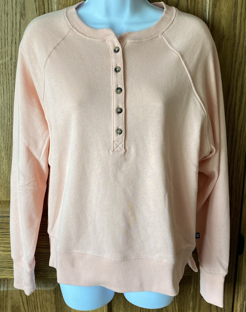 NWT Women's Gap Henley Sweatshirt Peach /Melba. Size Small