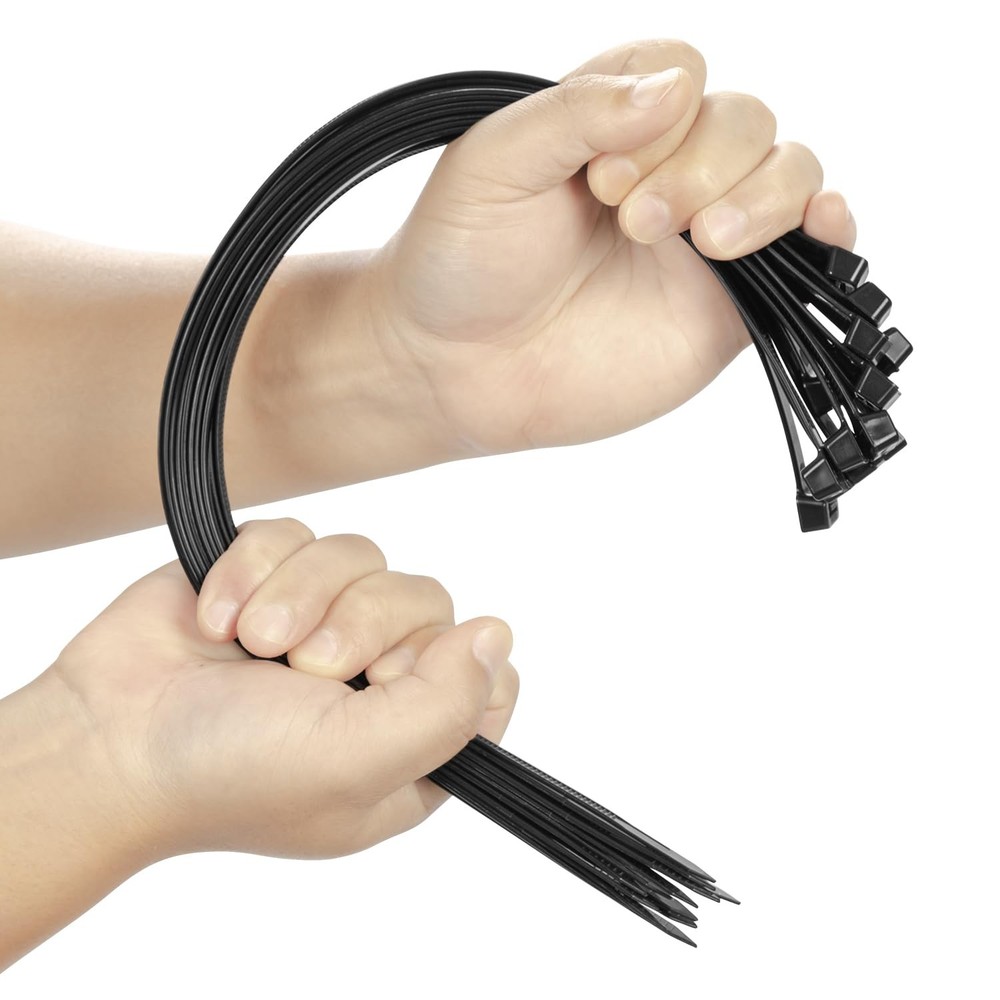 100-Pack 18-Inch Heavy Duty Cable Zip Ties 175lb Tensile Strength Nylon