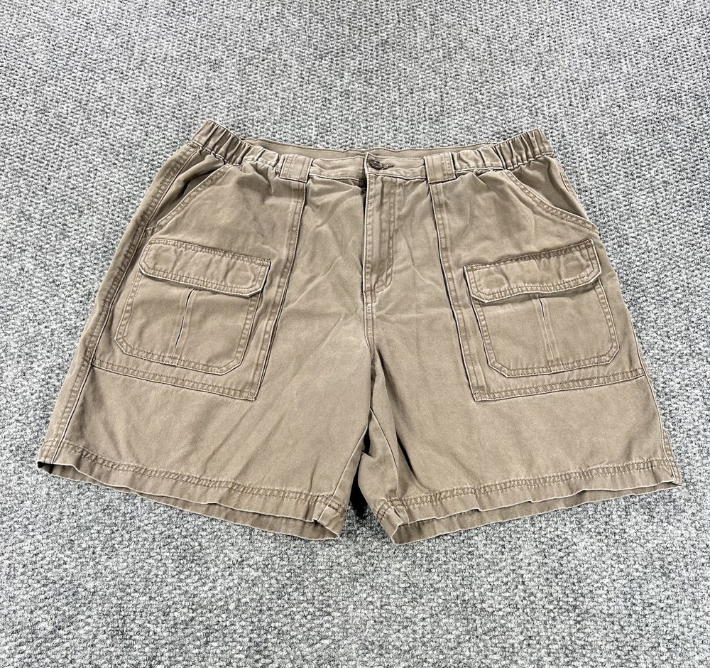 Croft & Barrow Cargo Shorts Mens 38 Brown Beige Cotton Fishing Outdoors Hiking