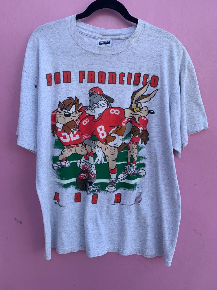 90s Looney Tunes Nfl San Francisco 49ers Graphic T-shirt retro tee HN1198