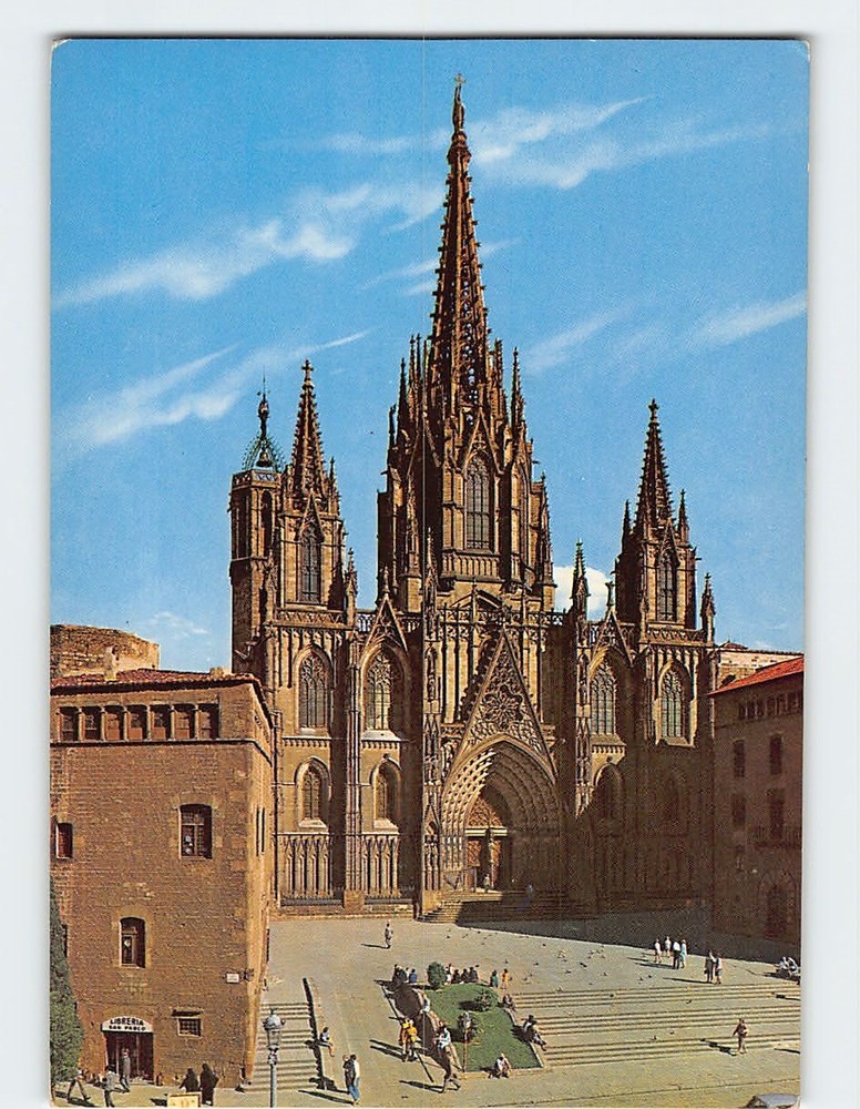 Postcard La Catedral Barcelona Spain