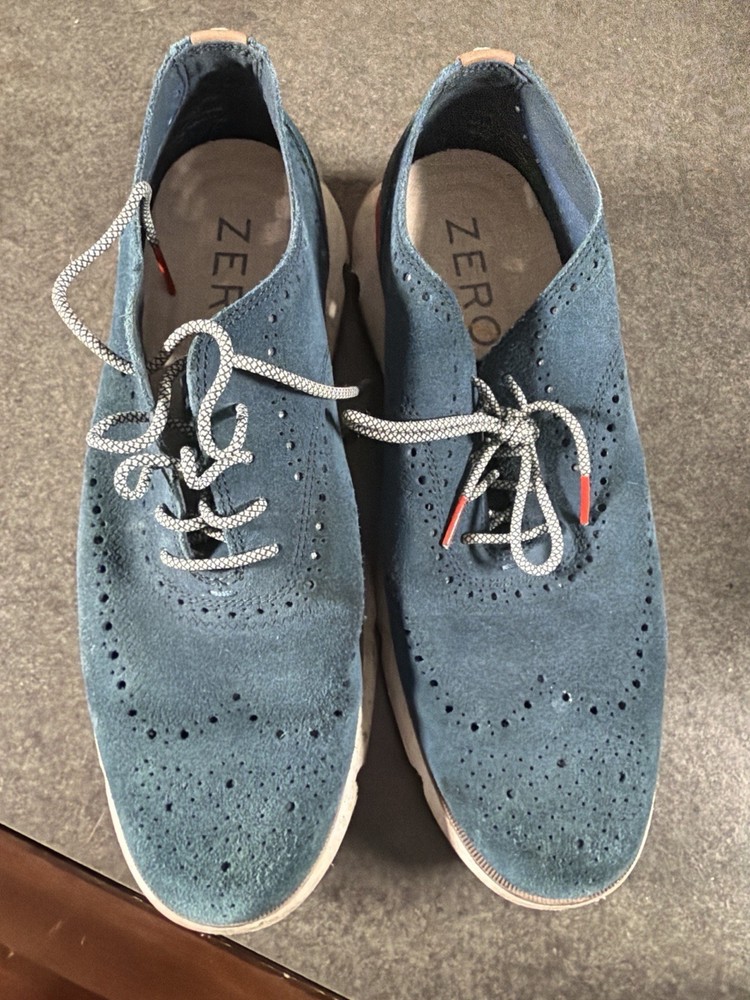 Cole Haan Zerogrand Wingtip Oxford Sneakers Blue Suede Men’s Size 11 Grand.360