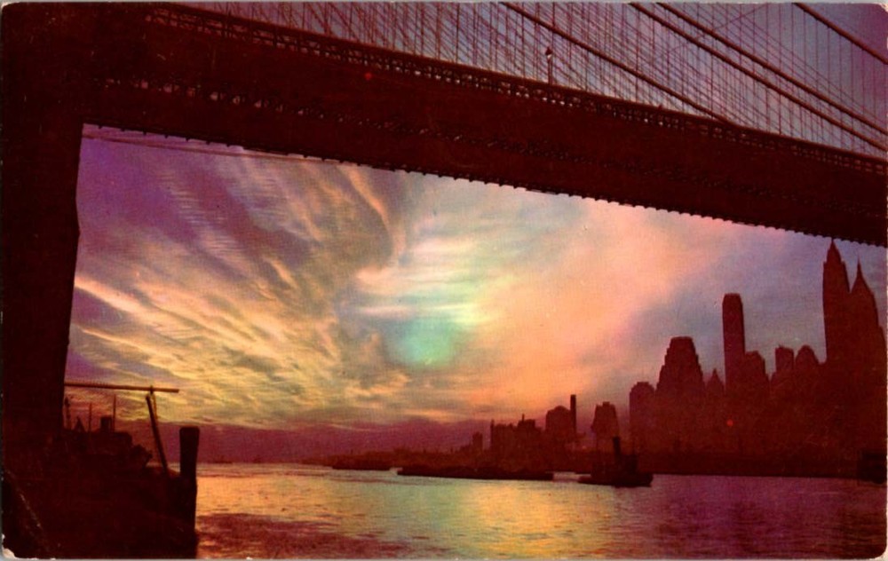 Pre-1980 BRIDGE SCENE New York City NY m/14 BB9670