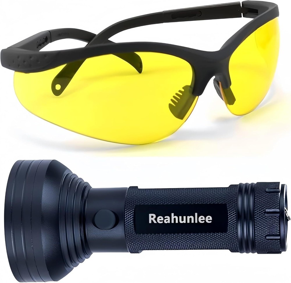 Pro 68 LED Auto AC Leak Detector Flashlight Kit with UV Glasses - High Accuracy-image