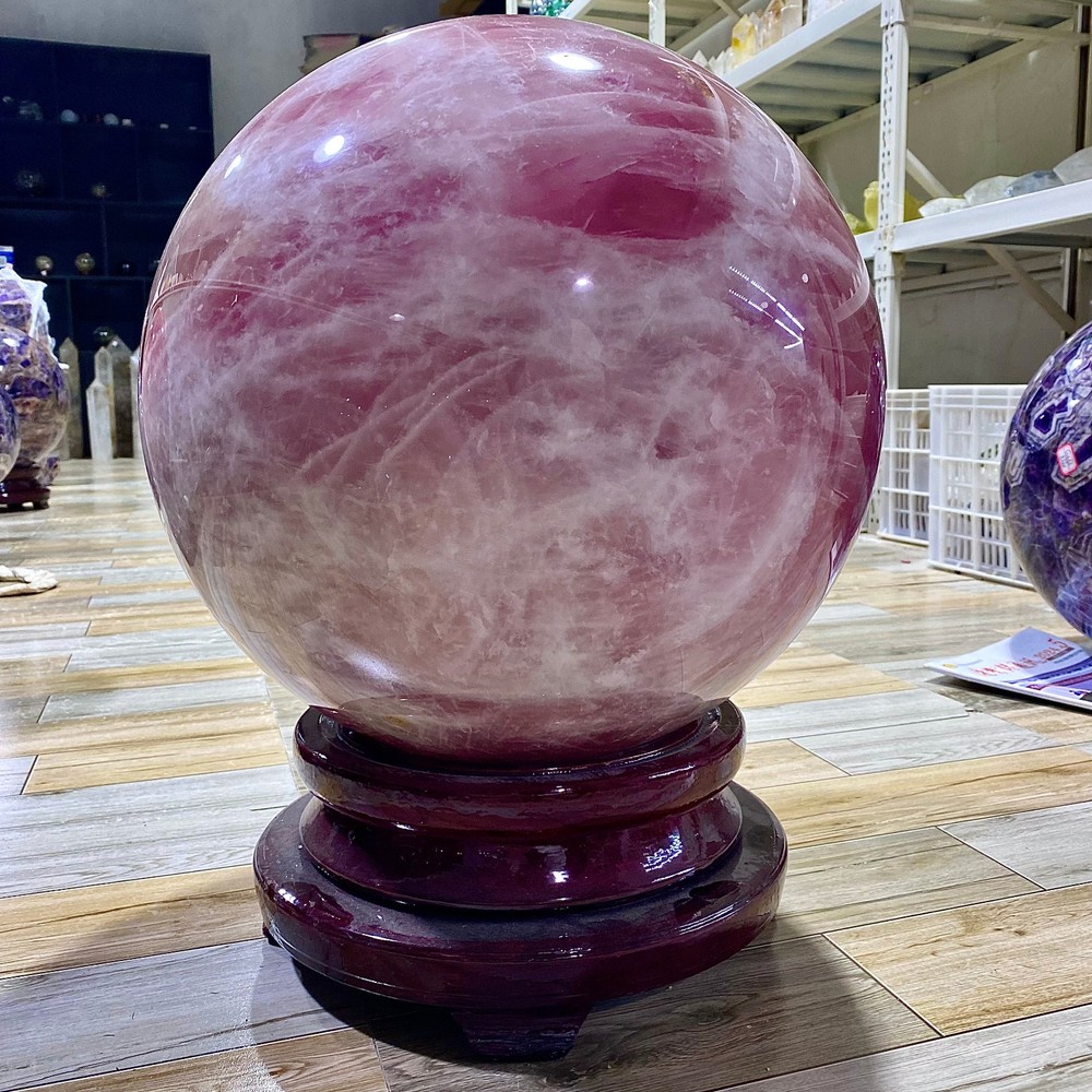 14.72 inch Large Pink Gemstone Sphere - Love Energy Orb - 166LB