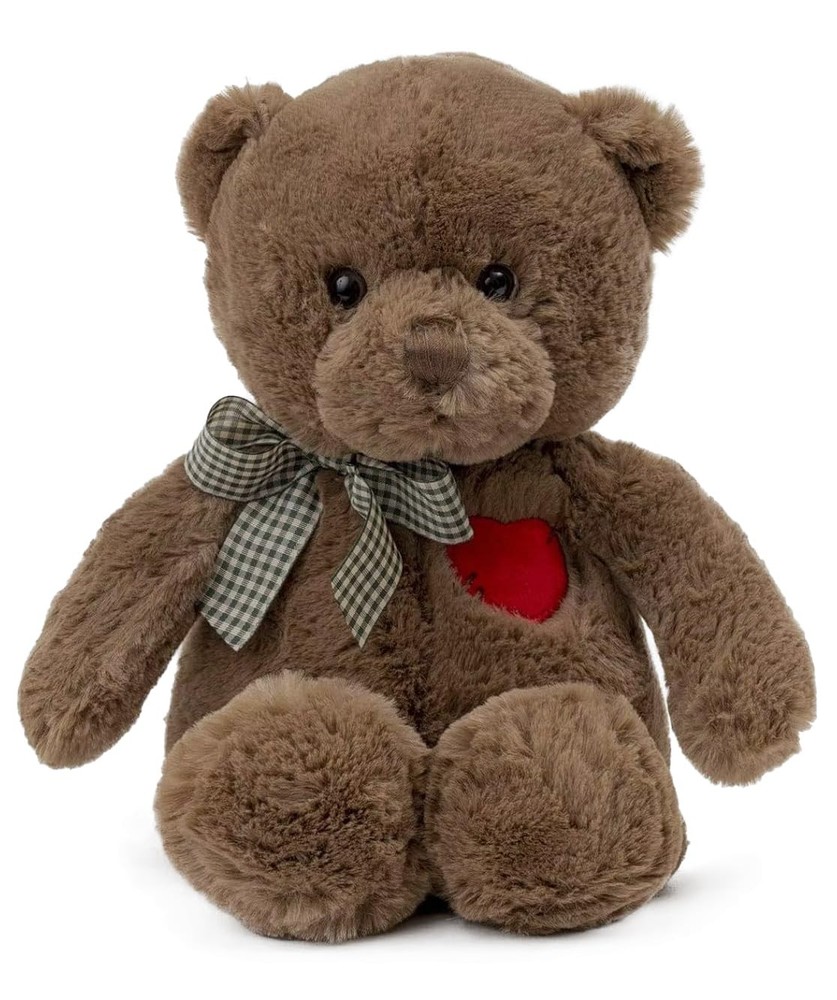 Riuhot Teddy Bear Plush with Heart Cute Brown Teddy Bear Stuffed Animal Bear Plu