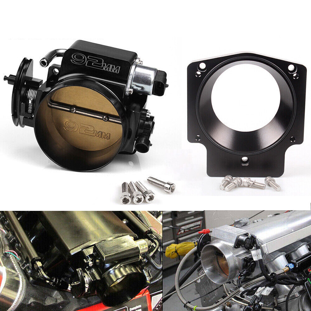 92mm Throttle Body Kit with TPS IAC & Adapter Plate for Chevy GM LS LS1 LS2 LSX Gen III Engines