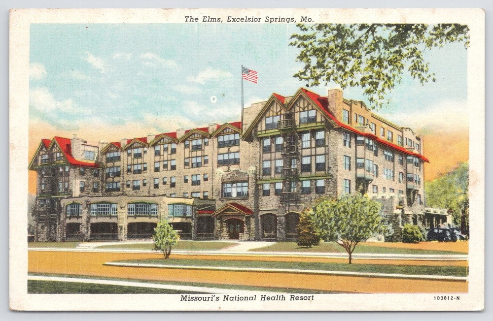 Excelsior Springs Missouri~The Elms Health Resort~Linen Postcard