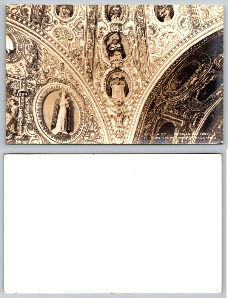 Oaxaca Mexico Santo Domingo Church Altar Choir RPPC Postcard Vintage