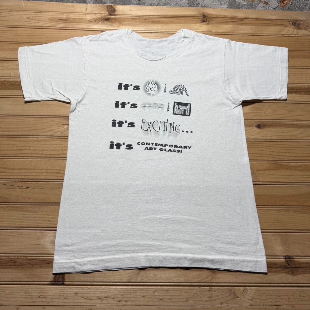 Vintage 90s Contemporary Art Glass Magazine Focus Gallery Promo T-Shirt - Medium