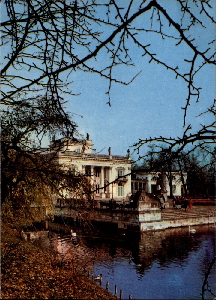 Palace Lazienki Warsaw Poland vintage postcard r348
